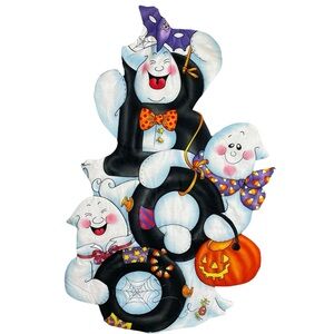 Vintage Daisy Kingdom Halloween‎ Wall Hanging Ghost BOO Home Decor Handmade New